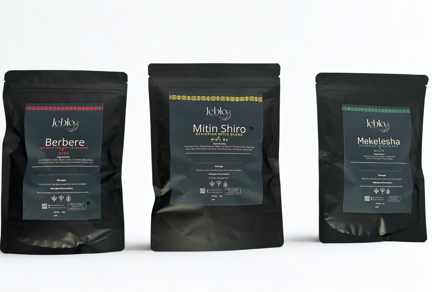 The Core trio (Berbere + Shiro + Mekelesha)